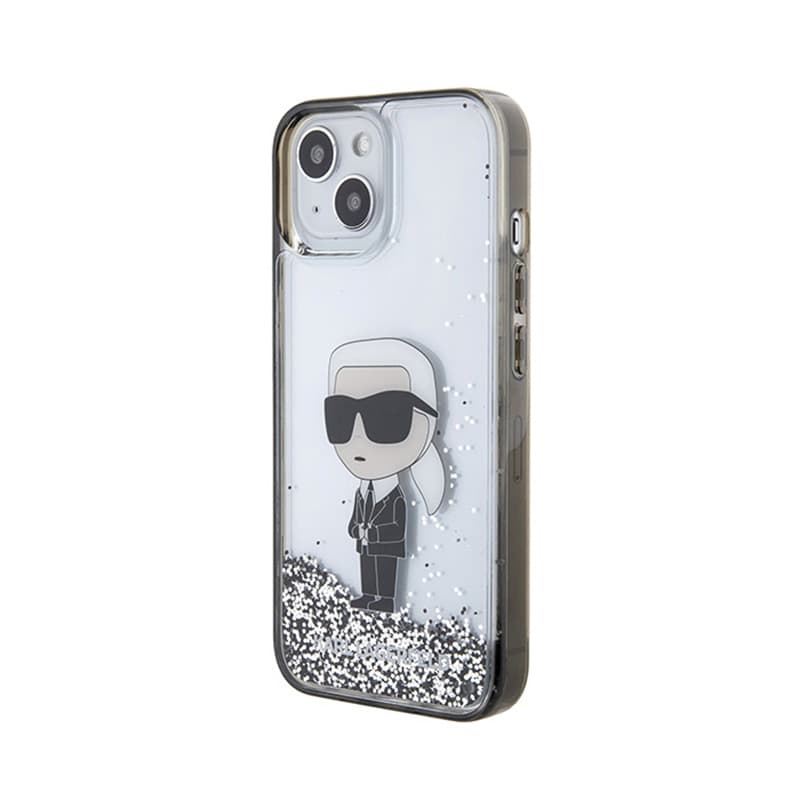 Karl Lagerfeld Liquid Glitter Ikonik - iPhone 15 Case (Transparent) 2