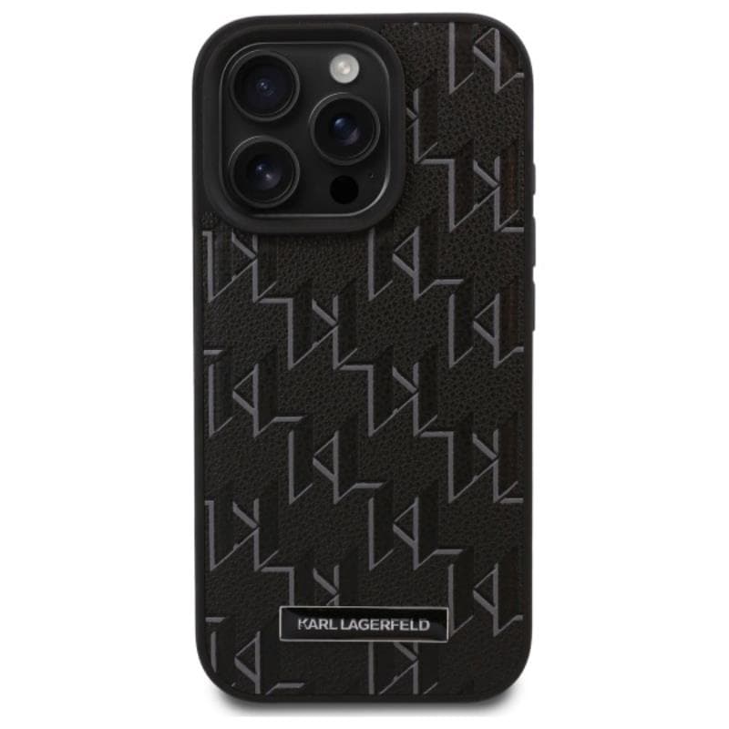 Karl Lagerfeld Leather Monogram Metal Logo MagSafe - Case for iPhone 16 Pro Max (black) 3
