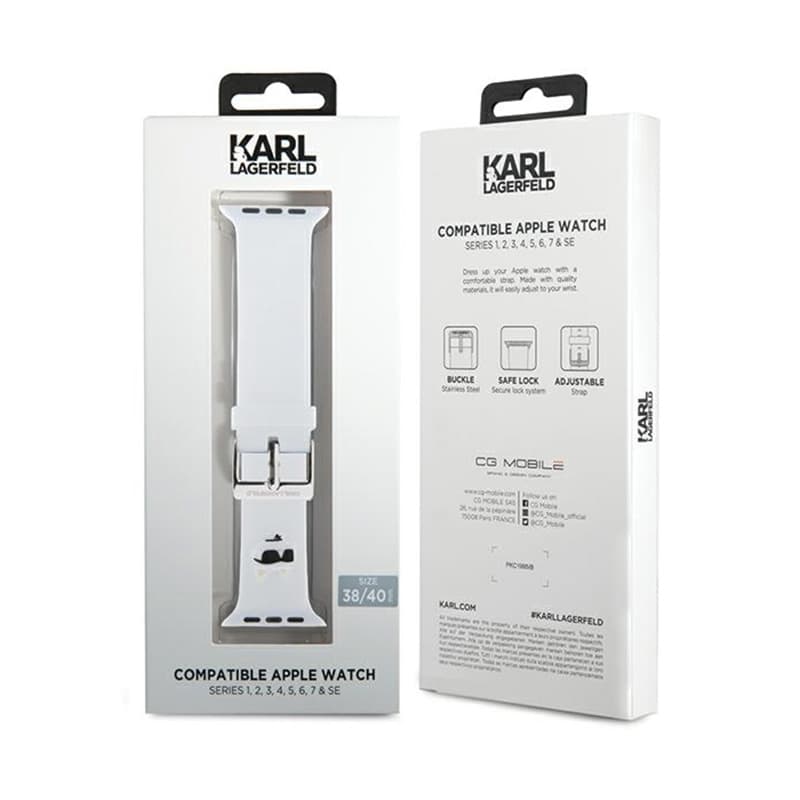 Karl Lagerfeld 3D Rubber Choupette Head NFT - Strap for Apple Watch 38/40/41 mm (white) 4