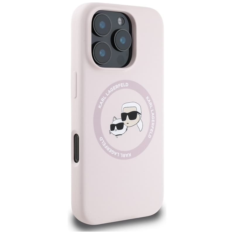 Karl Lagerfeld Silicone Double Heads And Circle MagSafe - Case for iPhone 16 Pro (pink) 4