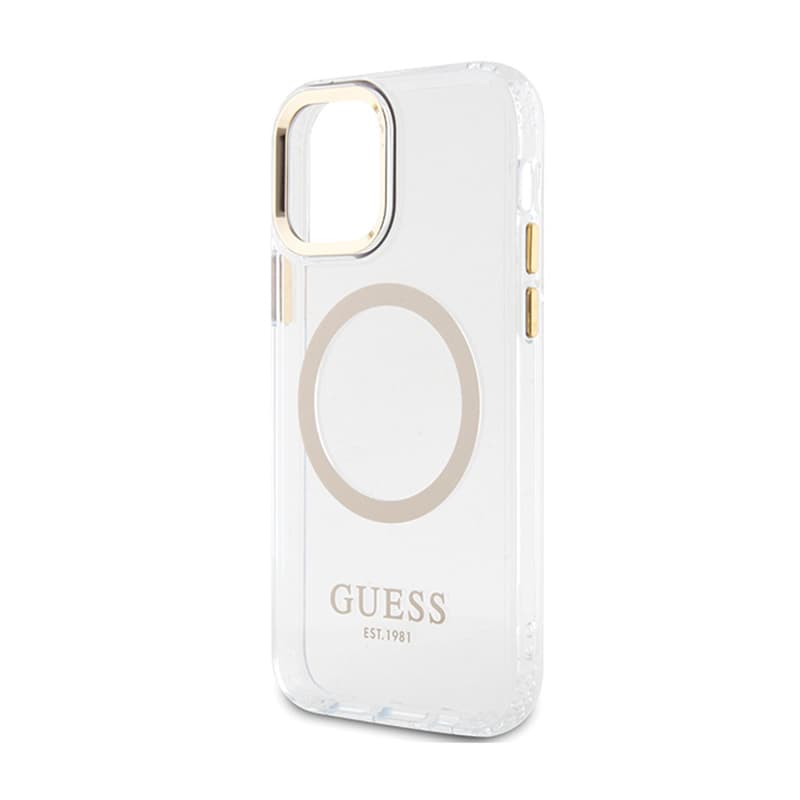 Guess Metal Outline MagSafe - Case for iPhone 12 / iPhone 12 Pro (Transparent / Gold) 6