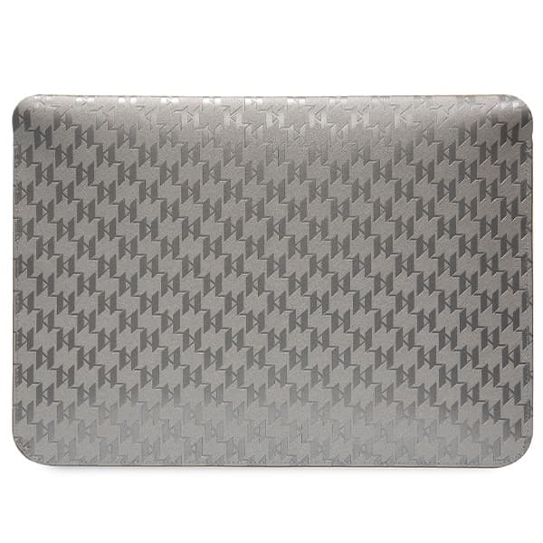 Karl Lagerfeld NFT Saffiano Monogram Ikonik Karl Sleeve - 14" Notebook Case (Silver) 3