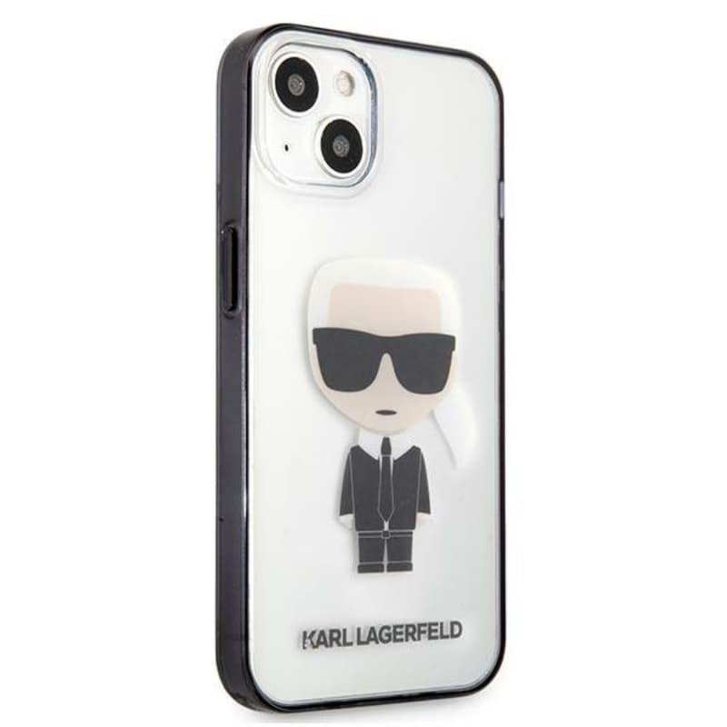 Karl Lagerfeld Ikonik Karl - Case for iPhone 13 mini (Transparent / Black Frame) 4