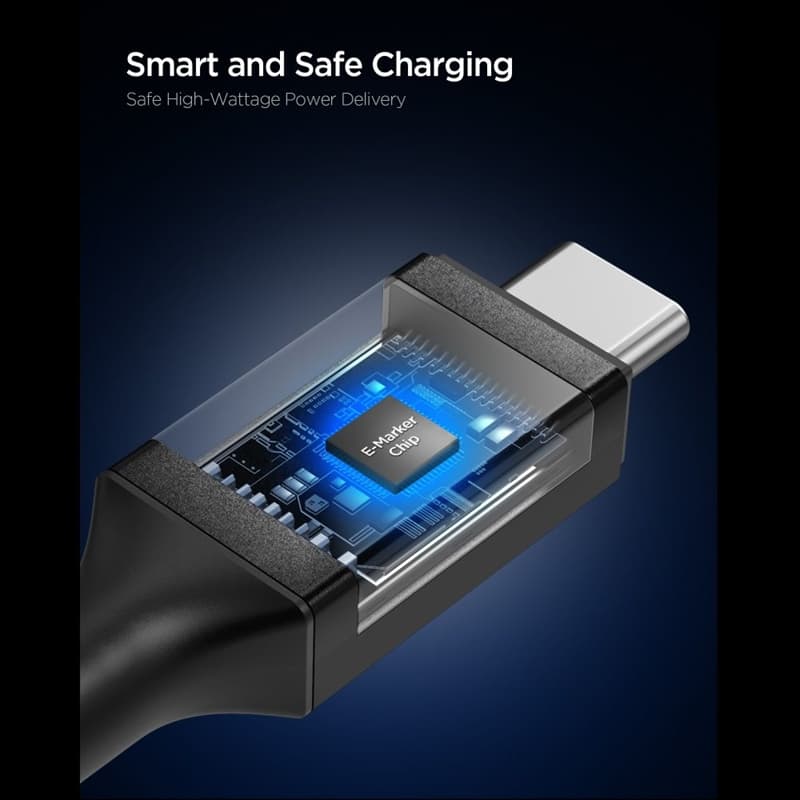Spigen EB24012CC Essential - USB-C to USB-C PD Cable 240W 1.2m (Black) 3