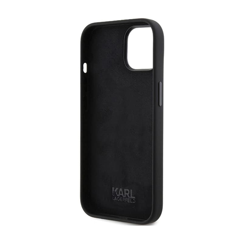 Karl Lagerfeld Silicone Ikonik Metal Pin - iPhone 15 Case (Black) 7