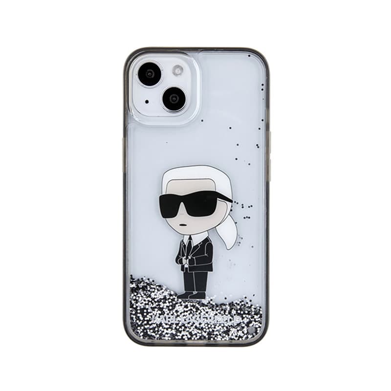 Karl Lagerfeld Liquid Glitter Ikonik - iPhone 15 Case (Transparent) 3