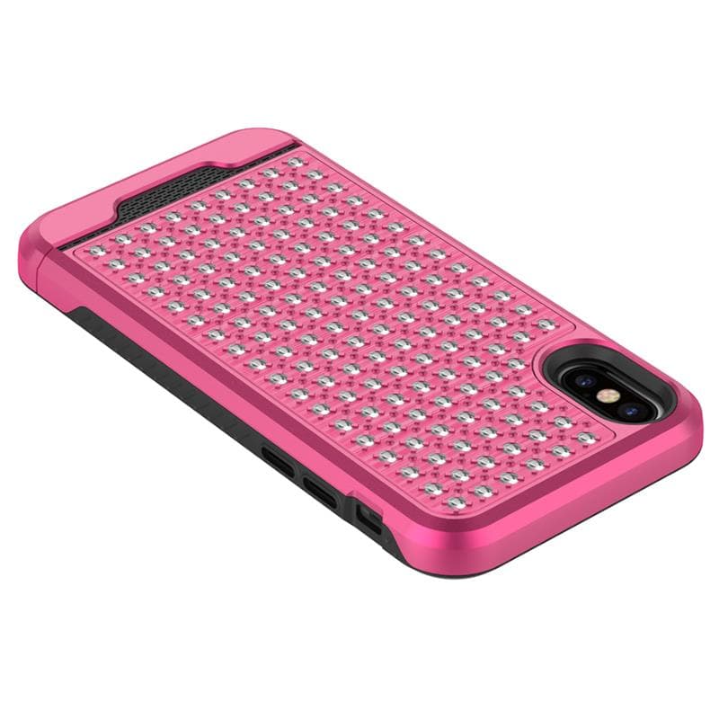 Zizo Star Diamond Hybrid Cover for iPhone X (Pink/Black) 2