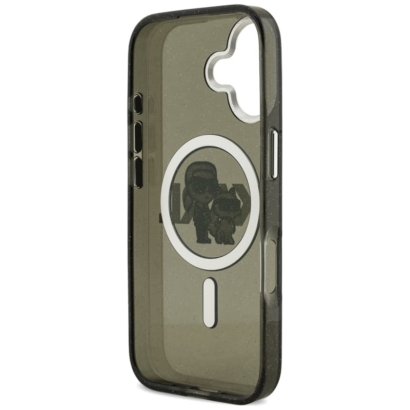 Karl Lagerfeld IML Glitter Karl & Choupette Sketch Logo MagSafe - Case iPhone 17 (Black) 7