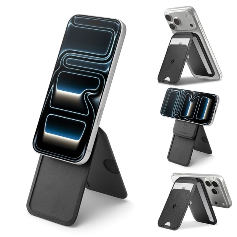 Spigen S314-2 Slim Fold Tripod MagSafe - Magnetic Wallet with Stand Function (Black) 2