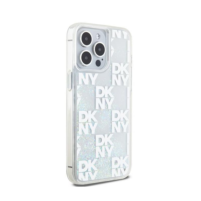 DKNY Liquid Glitter Multilogo - Case for iPhone 15 Pro Max (white) 4