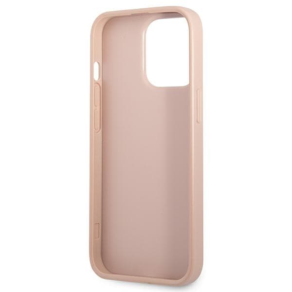 Guess Saffiano Double Card Triangle - Cover for iPhone 13 Pro (Pink) 7