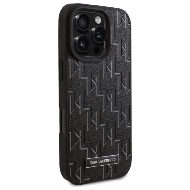 Karl Lagerfeld Leather Monogram Metal Logo MagSafe - Case for iPhone 16 Pro Max (black) 4