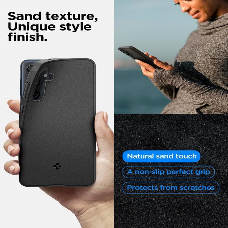 Spigen Essential SandBlast - Case for Samsung Galaxy M55 5G (Matte Black) 8