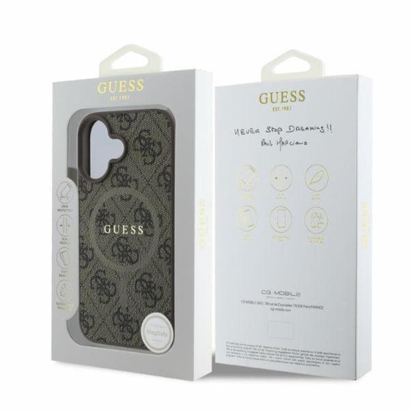 Guess 4G Ring Classic Logo MagSafe - Case iPhone 16 (brown) 4