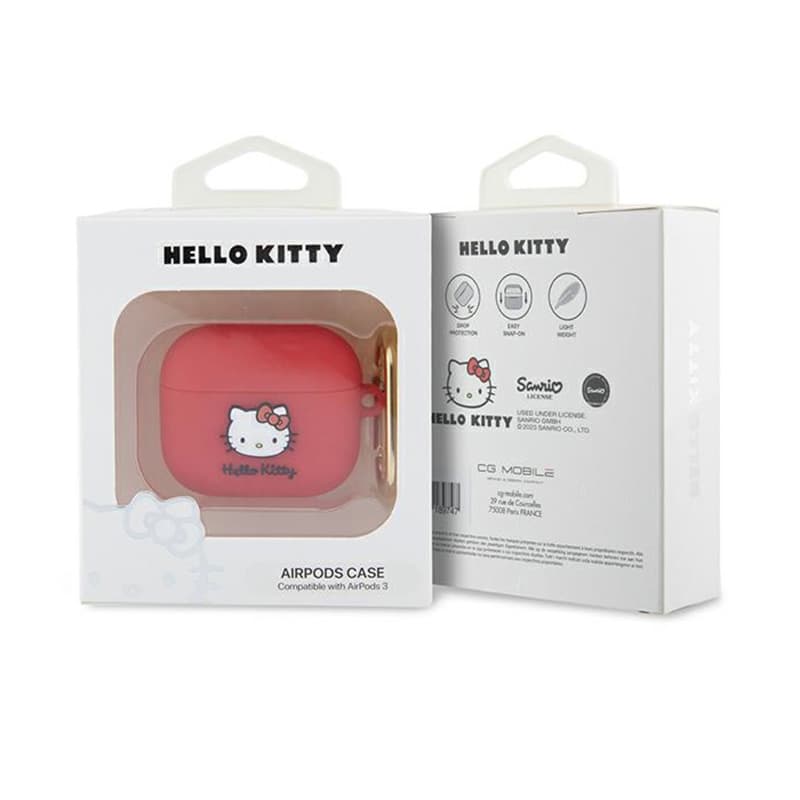 Hello Kitty Silicone 3D Kitty Head - Case for AirPods 3 (fuchsia) 3