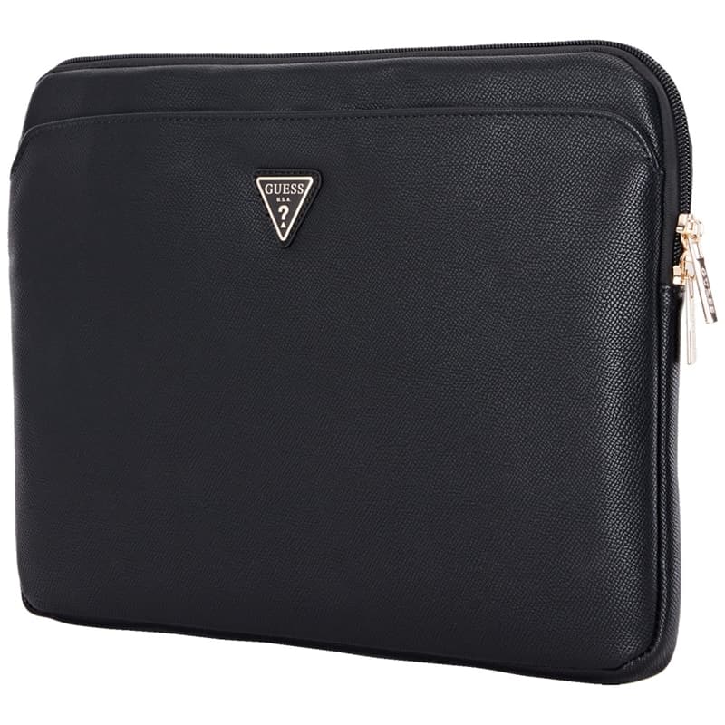 Guess Grained Zipper Pocket Triangle Logo Sleeve - Laptop Sleeve 14" (black) 3