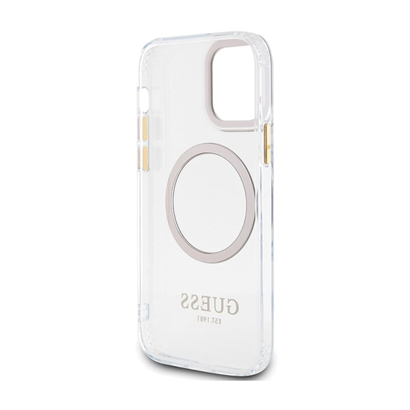 Guess Metal Outline MagSafe - Case for iPhone 12 / iPhone 12 Pro (Transparent / Gold) 7