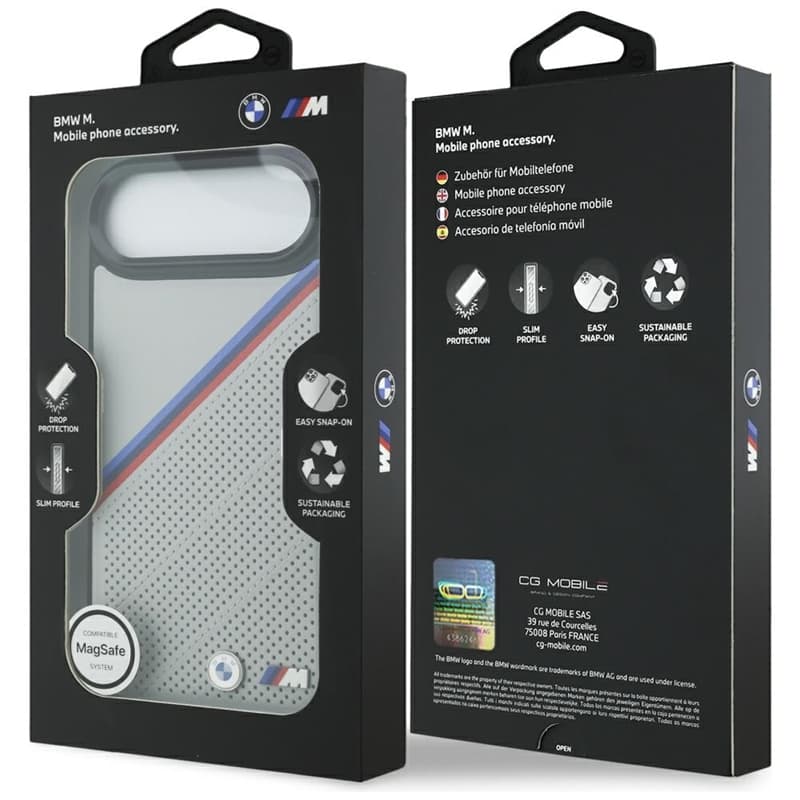 BMW M Tricolor Metal Logo MagSafe - iPhone Air Case (Gray) 8