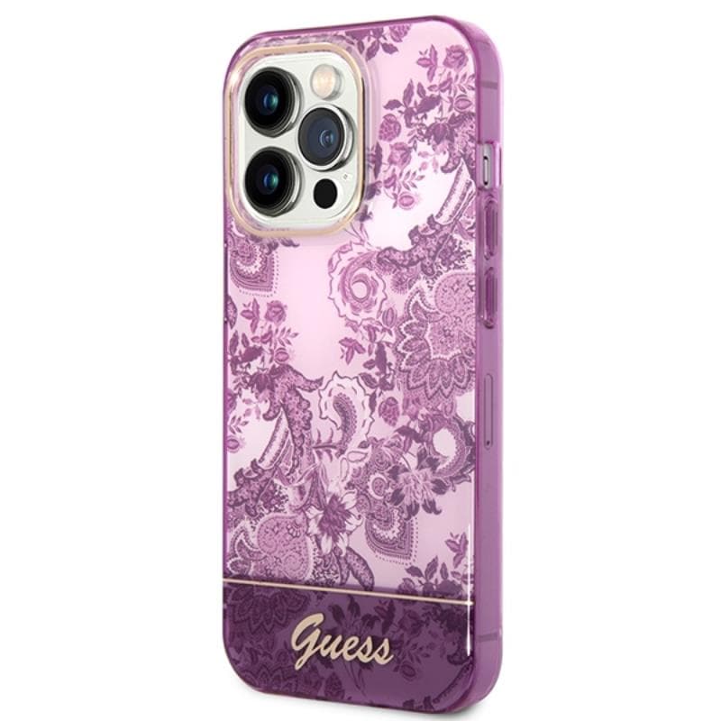 Guess Porcelain Collection - Case for iPhone 14 Pro Max (Fuchsia) 2