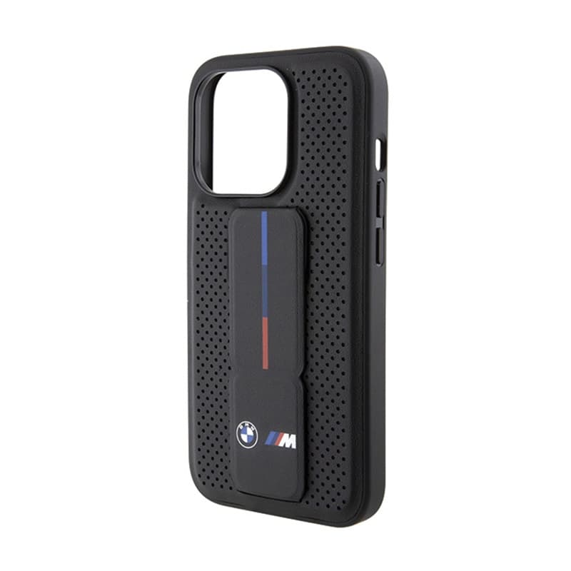 BMW Grip Stand Smooth & Perforated - Case for iPhone 15 Pro (Black) 7
