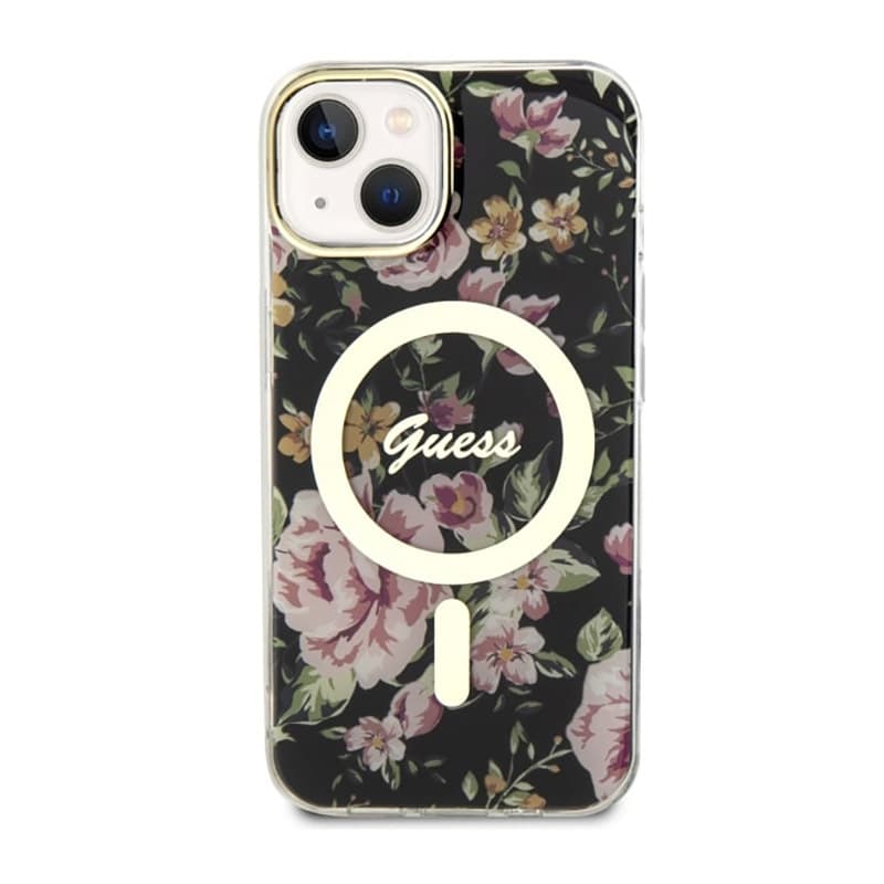 Guess Flower MagSafe - Case for iPhone 14 Plus (Black) 3