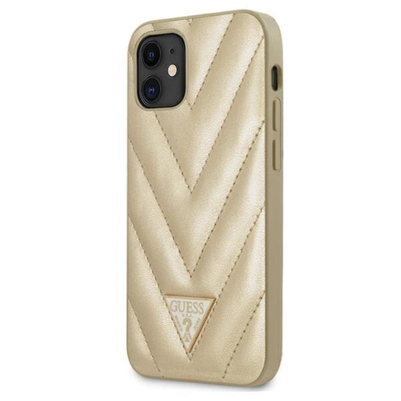 Guess V Quilted - Cover iPhone 12 mini (gold) 1