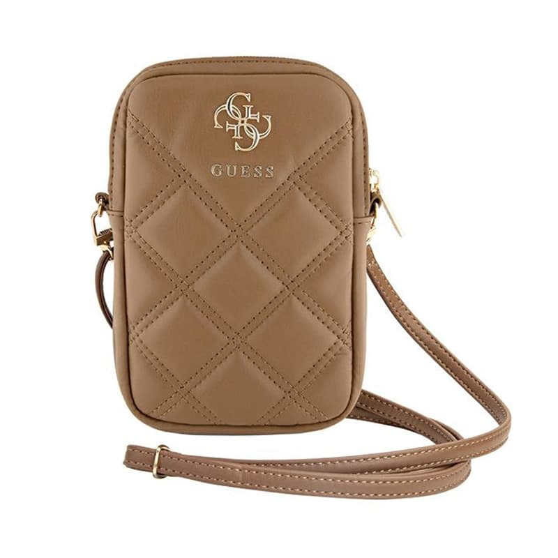 Guess Zip Quilted 4G - Phone bag (brown) 2
