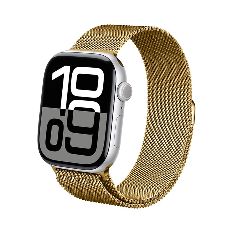 Crong Milano Steel - Stainless Steel Strap for Apple Watch 44/45/46/49 mm (Gold) 6