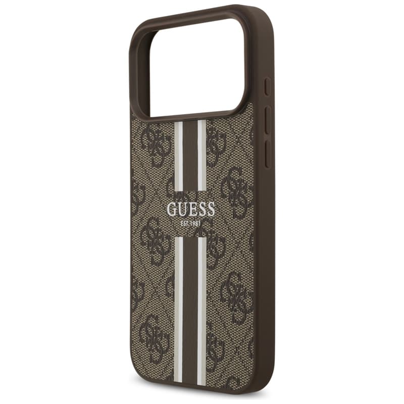 Guess 4G Printed Stripes MagSafe - Case iPhone 17 Pro Max (brown) 6