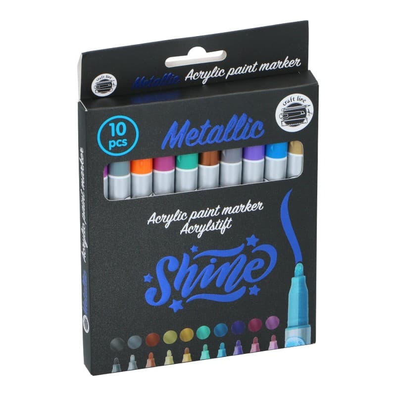 Craft - Set of metallic markers / acrylic pens 10 pcs 1