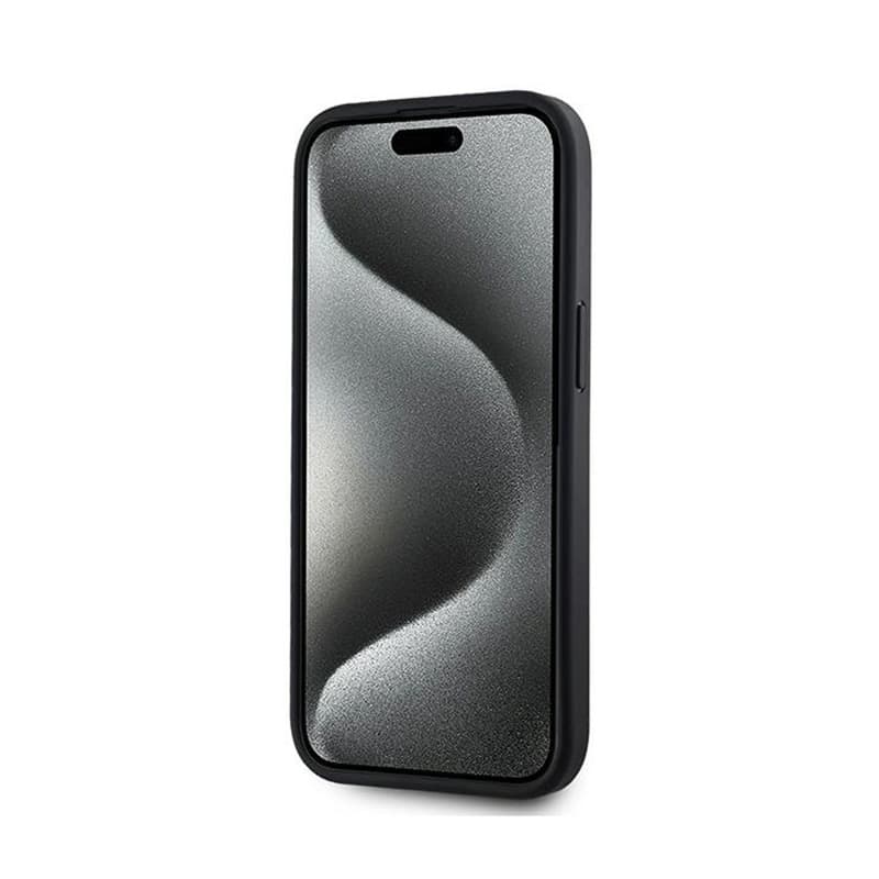 DKNY Leather Checkered Mono Pattern MagSafe - Case for iPhone 14 / 15 / 13 (Black) 5