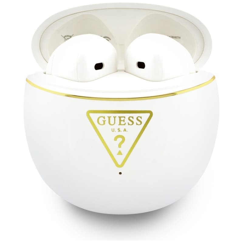Guess Gold Line Triangle - TWS Bluetooth Earphones + Charging Case (White) 2