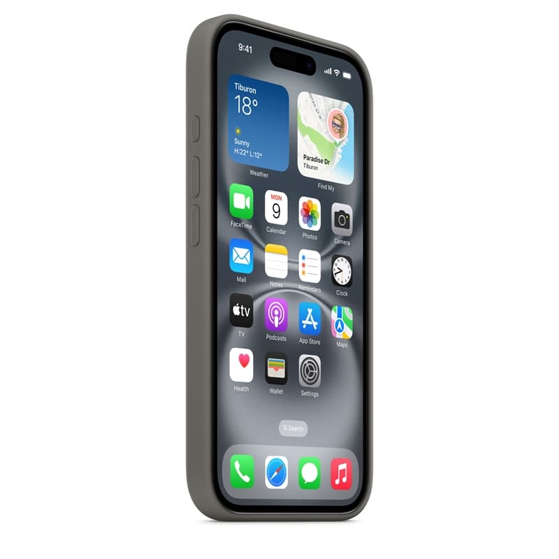 Apple Silicone Case – Silicone Case with MagSafe for iPhone 16 (Stone Gray) 6