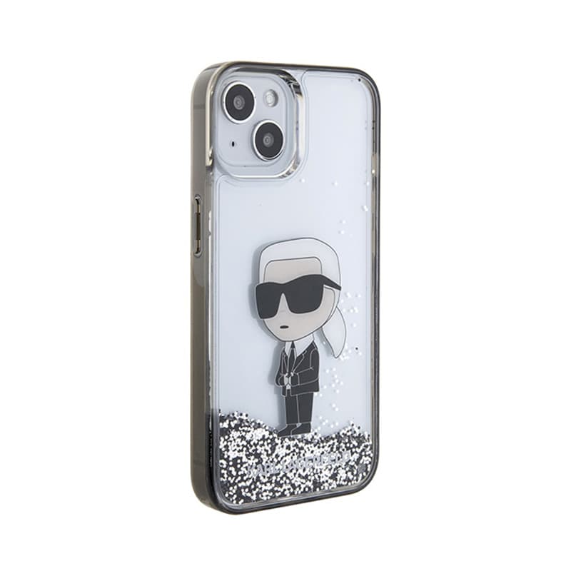 Karl Lagerfeld Liquid Glitter Ikonik - iPhone 15 Case (Transparent) 4