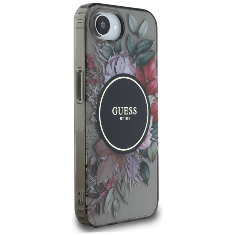 Guess IML Flowers MagSafe - Case for iPhone 16e (black) 4