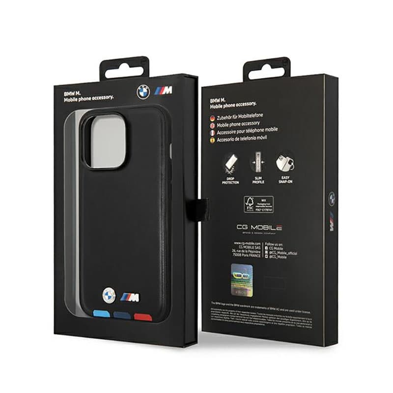 BMW Leather Hot Stamp Tricolor MagSafe - Case for iPhone 14 Pro Max (Black) 8