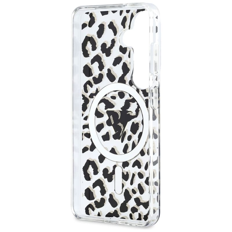 Guess IML Leopard Print Triangle MagSafe - Samsung Galaxy S26 Case (Black) 7