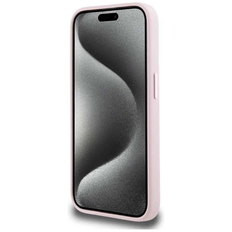Karl Lagerfeld Silicone Shadow Metal Initial MagSafe - Case for iPhone 15 Pro (pink) 5