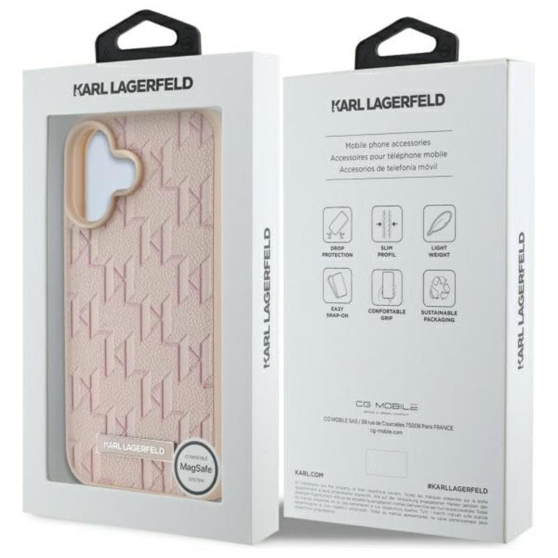 Karl Lagerfeld Hot Stamp MagSafe - Case for iPhone 16 (pink) 8