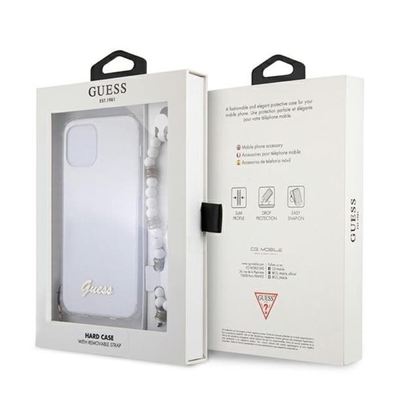 Guess White Pearl Strap - Case iPhone 12 Pro Max (Clear) 8