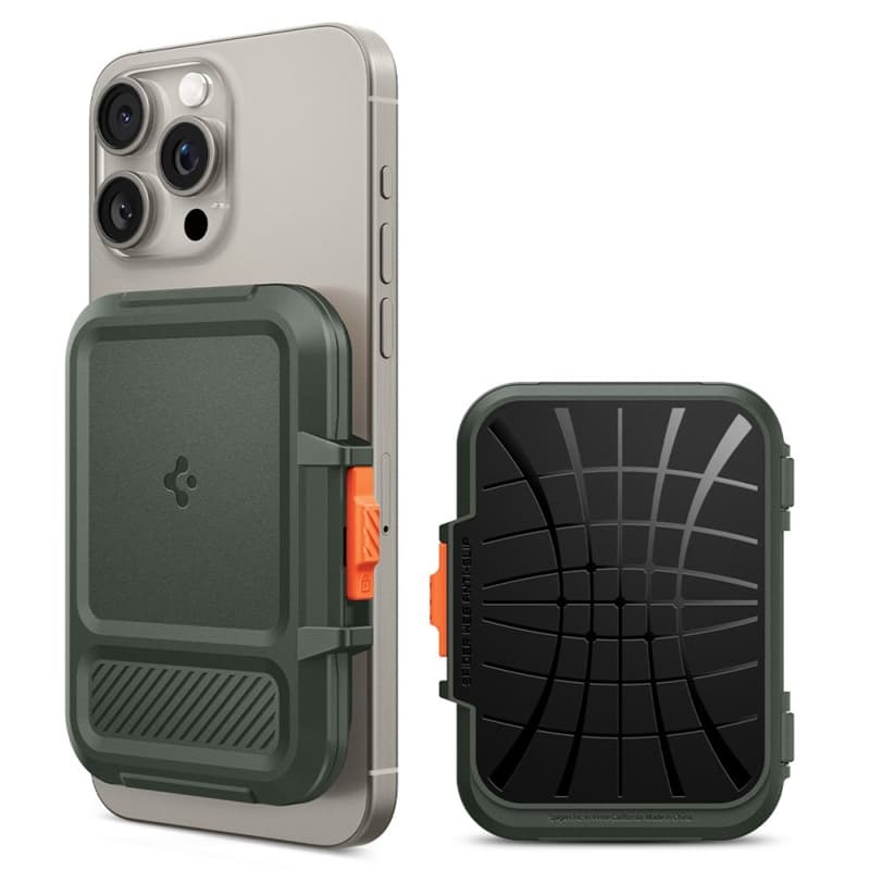 Spigen Lock Fit MagSafe - Magnetic Wallet (Military Green)