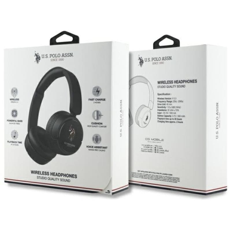 US Polo Assn DH Color Logo - Wireless Over-Ear Bluetooth Headphones V5.3 (black) 4