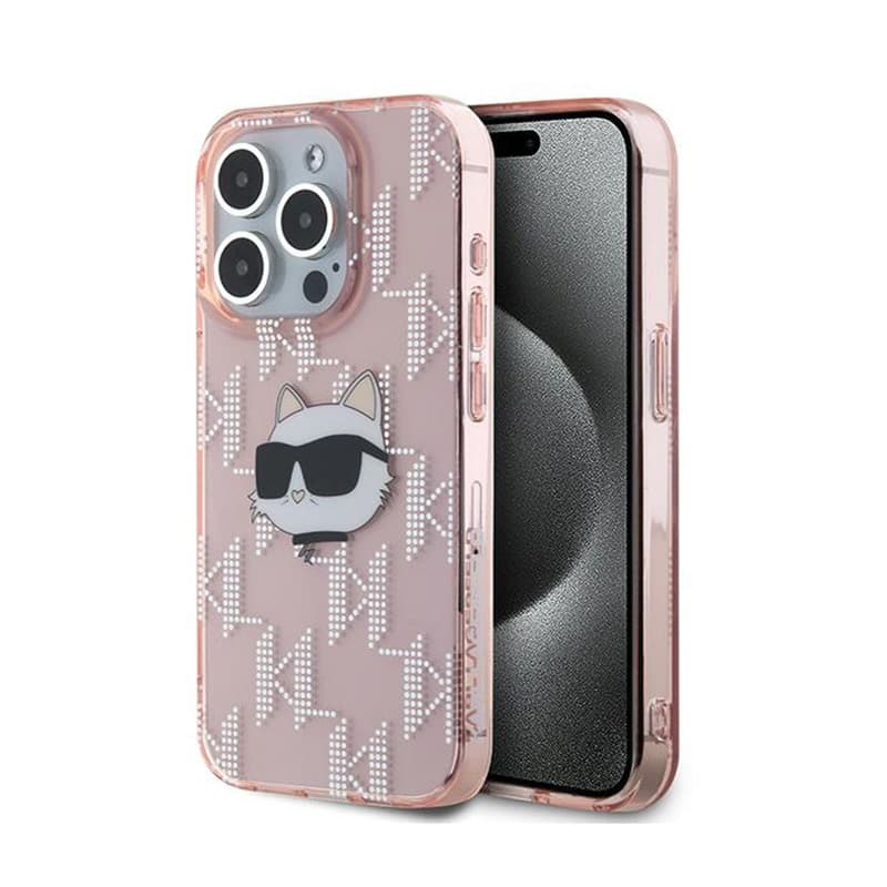 Karl Lagerfeld IML Choupette Head & Monogram - iPhone 15 Pro Max Case (pink) 1