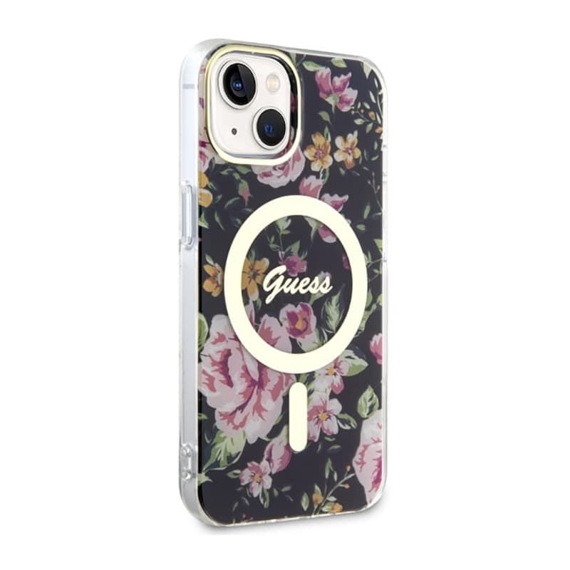 Guess Flower MagSafe - Case for iPhone 14 Plus (Black) 4