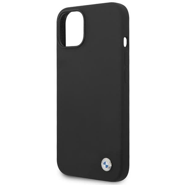 BMW Liquid Silicone Case Metal Logo for iPhone 14 Plus (Black) 6