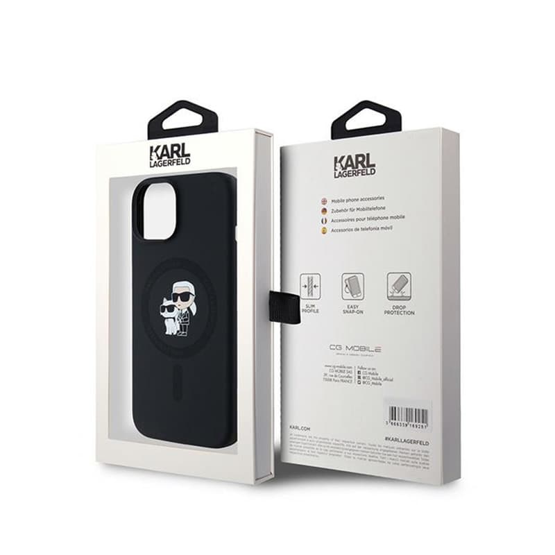 Karl Lagerfeld Silicone Karl & Choupette MagSafe - Case for iPhone 15 Plus / 14 Plus (Black) 8