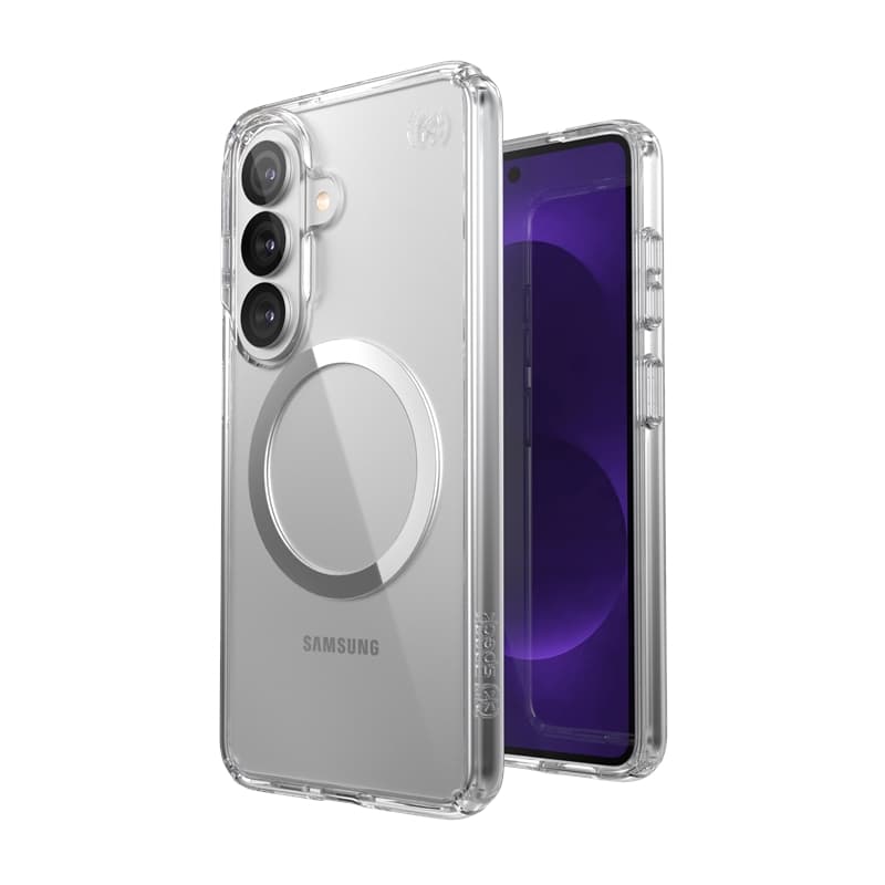 Speck Presidio Perfect-Clear Magnet - Samsung Galaxy S26 MagSafe Case (Clear/Clear/Silver) 7