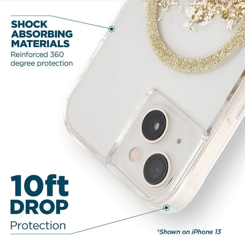 Case-Mate Karat MagSafe - Case decorated in gold for iPhone 14 Plus (Marble) 8