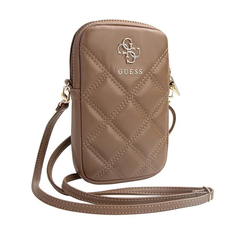 Guess Zip Quilted 4G - Phone bag (brown) 3