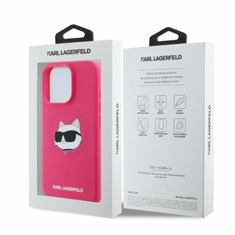 Karl Lagerfeld Silicone Choupette Head Print MagSafe - Case iPhone 16 Pro Max (fuchsia) 5